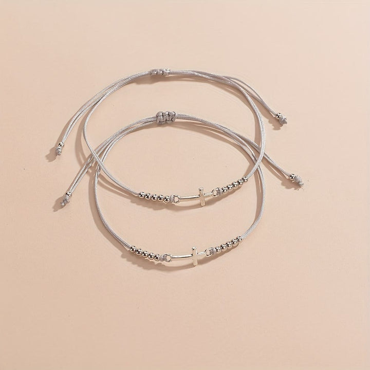 Christianartworkshop Bracelet en perles à croix finement travaillé : tissé avec foi, grâce et un amour inébranlable - image 1