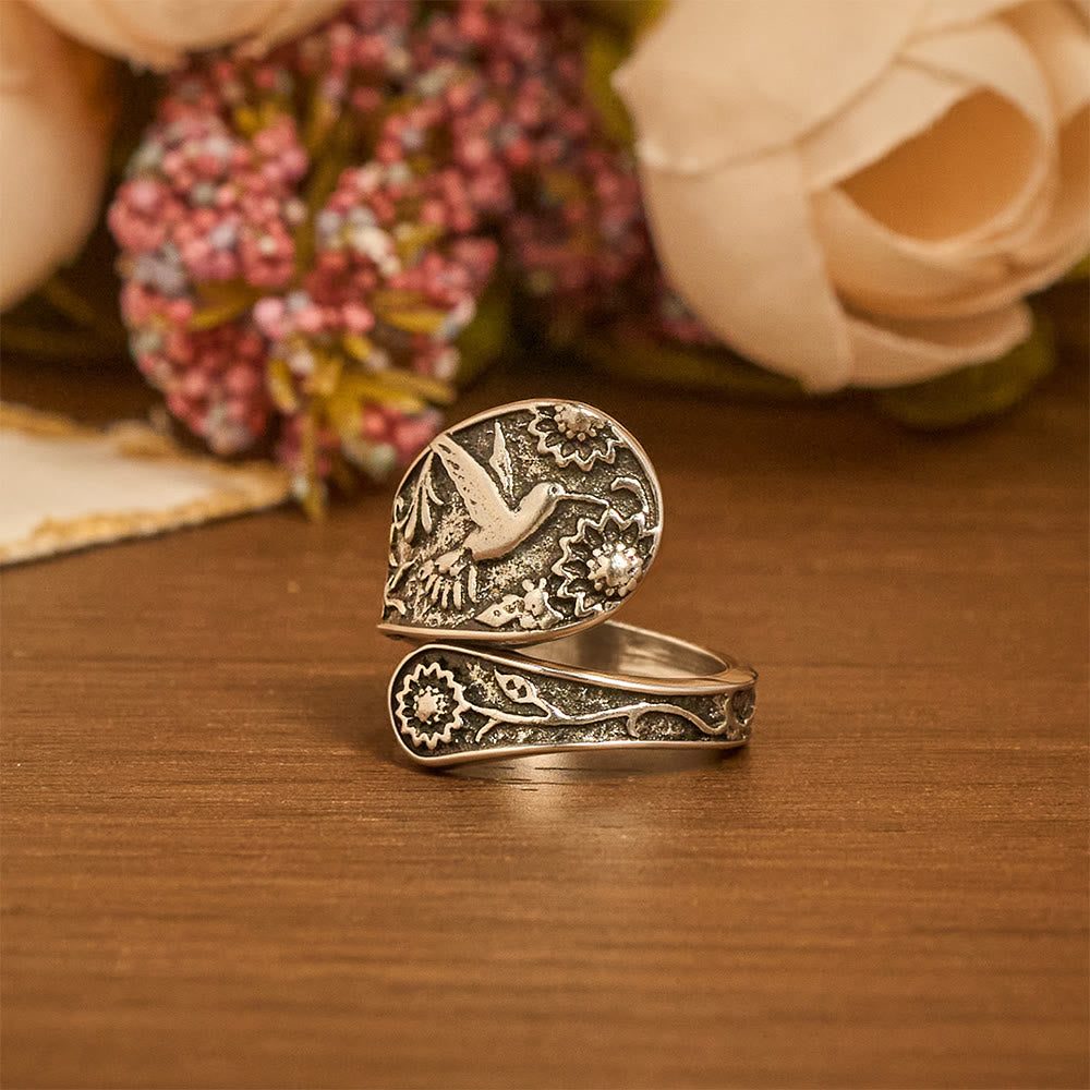 Bague ajustable Colibri et Saint-Esprit de Christianartworkshop : Emblème de la grâce divine et de la joie naturelle - image 2