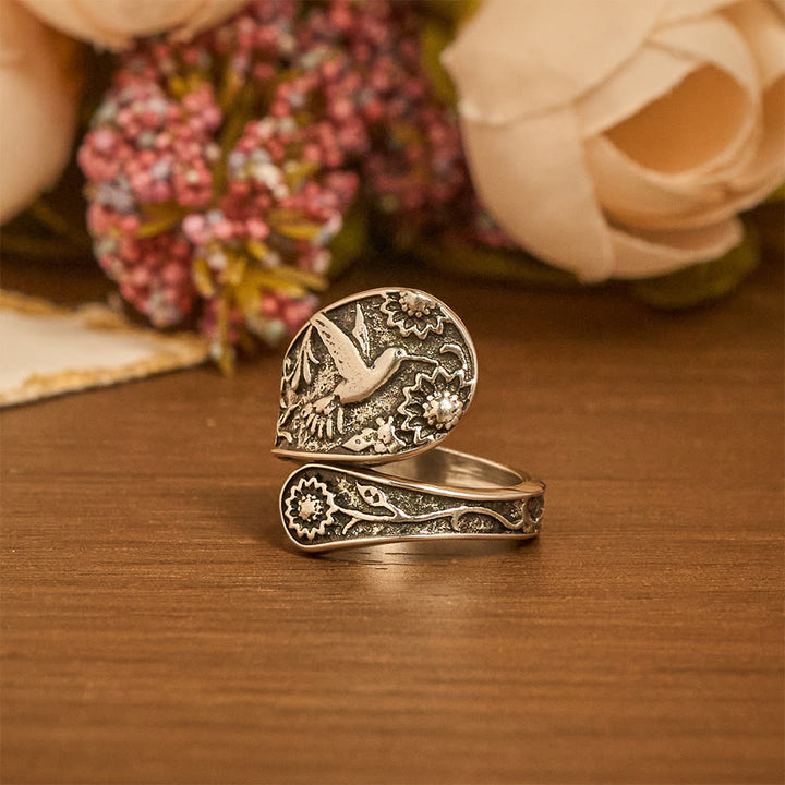 Bague ajustable Colibri et Saint-Esprit de Christianartworkshop : Emblème de la grâce divine et de la joie naturelle - image 2
