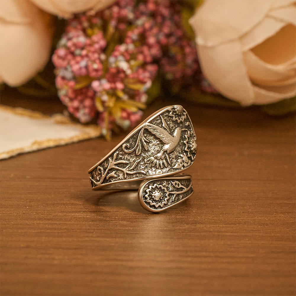 Bague ajustable Colibri et Saint-Esprit de Christianartworkshop : Emblème de la grâce divine et de la joie naturelle - image 3