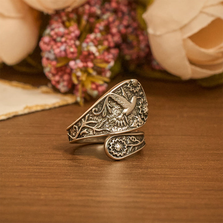 Bague ajustable Colibri et Saint-Esprit de Christianartworkshop : Emblème de la grâce divine et de la joie naturelle - image 3