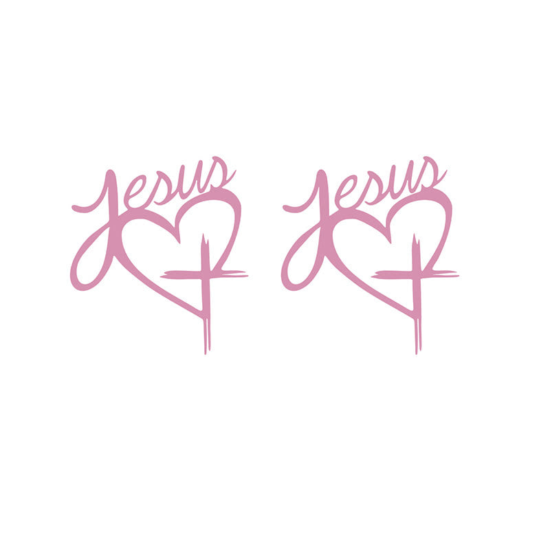 Christianartworkshop Autocollant de voiture avec cœur et croix de Jésus : une douce invitation à faire une pause et à prier - image 7