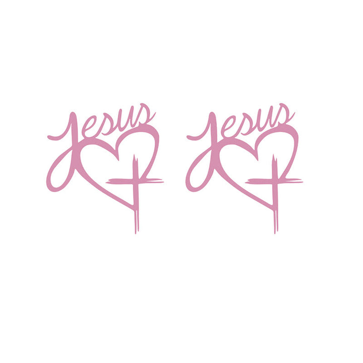 Christianartworkshop Autocollant de voiture avec cœur et croix de Jésus : une douce invitation à faire une pause et à prier - image 7
