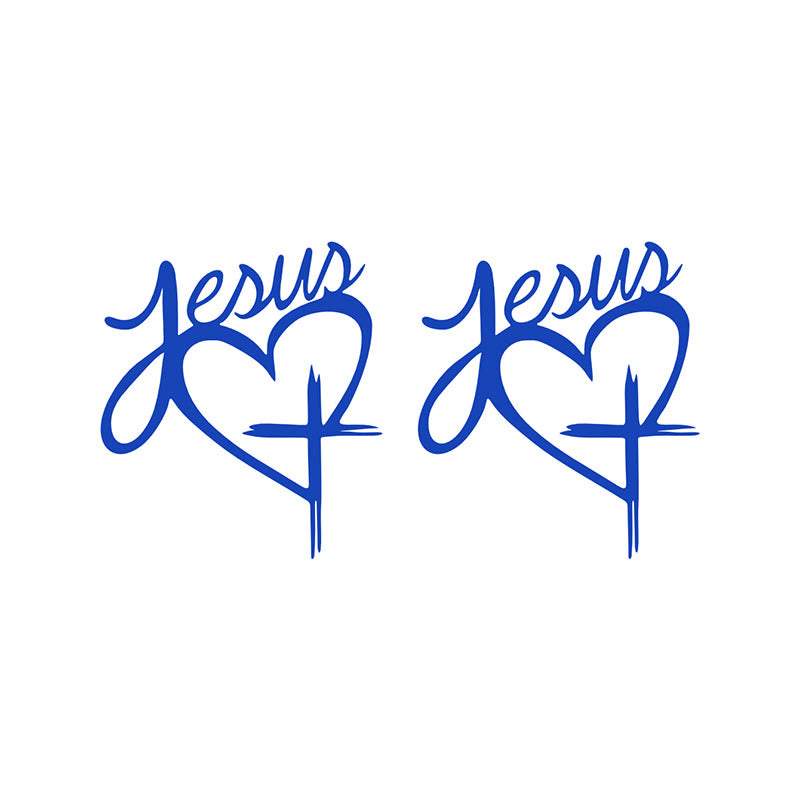 Christianartworkshop Autocollant de voiture avec cœur et croix de Jésus : une douce invitation à faire une pause et à prier - Bleu - Lot de 10 - image 9