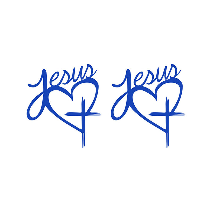 Christianartworkshop Autocollant de voiture avec cœur et croix de Jésus : une douce invitation à faire une pause et à prier - Bleu - Lot de 10 - image 9