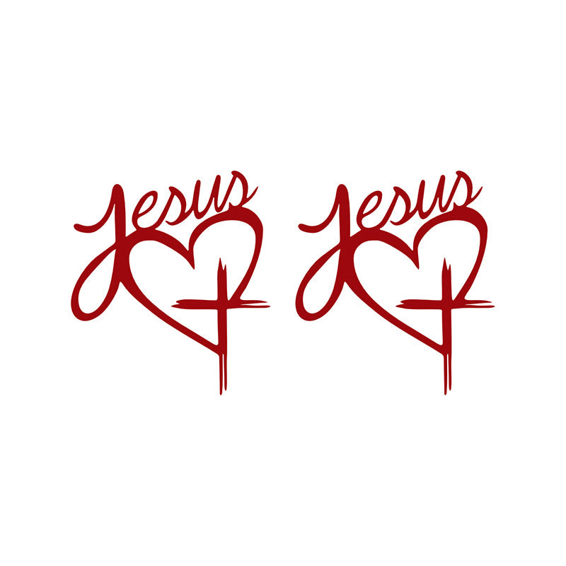 Christianartworkshop Autocollant de voiture avec cœur et croix de Jésus : une douce invitation à faire une pause et à prier - Rouge - Lot de 10 - image 10