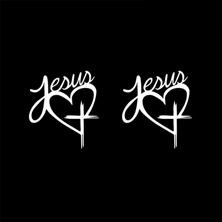 Christianartworkshop Autocollant de voiture avec cœur et croix de Jésus : une douce invitation à faire une pause et à prier - image 3