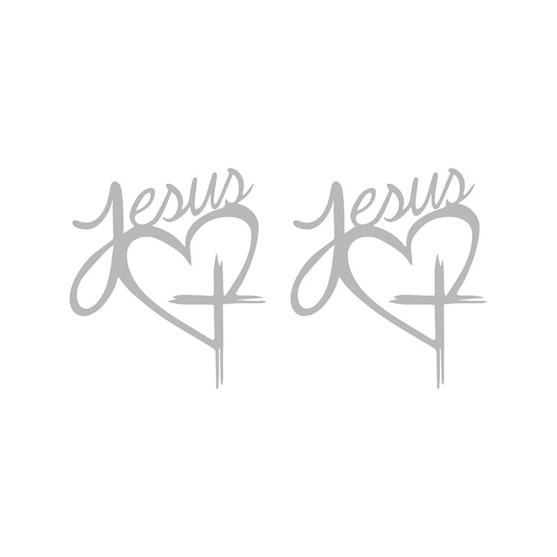 Christianartworkshop Autocollant de voiture avec cœur et croix de Jésus : une douce invitation à faire une pause et à prier - Argent - Lot de 10 - image 13