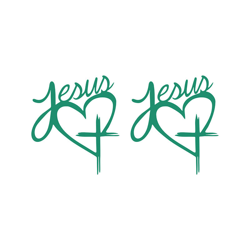 Christianartworkshop Autocollant de voiture avec cœur et croix de Jésus : une douce invitation à faire une pause et à prier - Vert - Lot de 10 - image 11