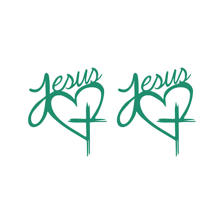 Christianartworkshop Autocollant de voiture avec cœur et croix de Jésus : une douce invitation à faire une pause et à prier - Vert - Lot de 10 - image 11