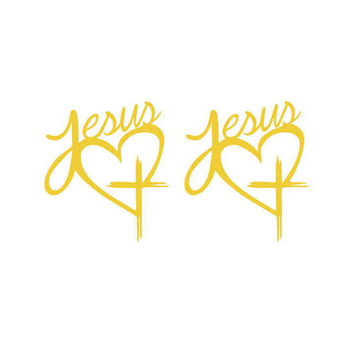 Christianartworkshop Autocollant de voiture avec cœur et croix de Jésus : une douce invitation à faire une pause et à prier - Jaune - Lot de 10 - image 12