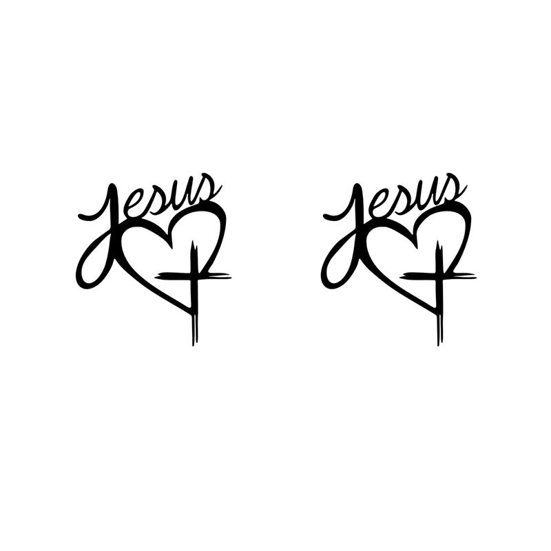 Christianartworkshop Autocollant de voiture avec cœur et croix de Jésus : une douce invitation à faire une pause et à prier - image 5
