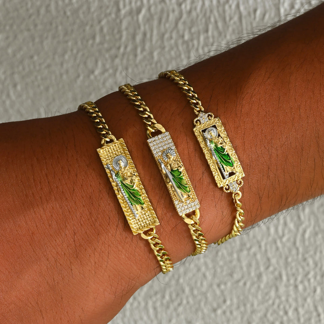 Christianartworkshop Collection de bracelets St. Jude en cuivre plaqué : Emblème de l'Espoir divin et de la Grâce miraculeuse - image 1