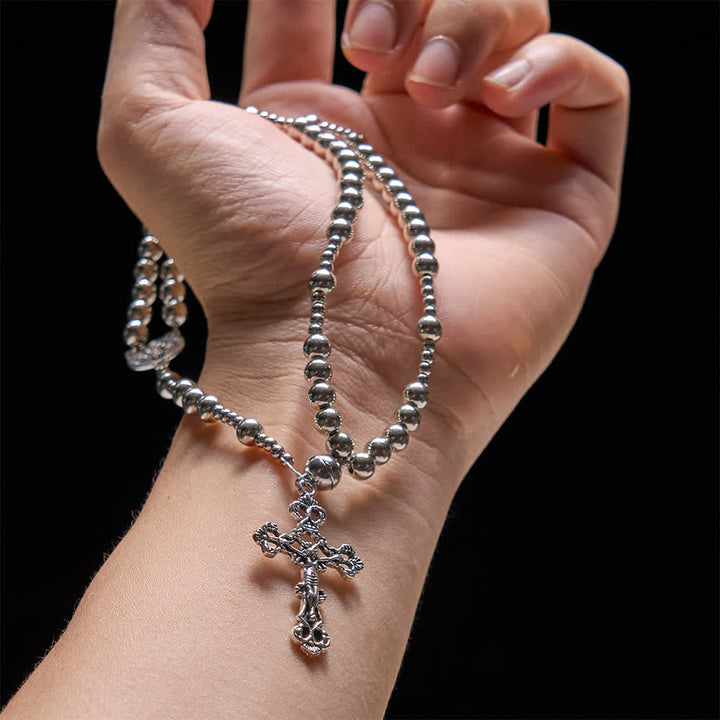 Bracelet chapelet magnétique argenté sacré Christianartworkshop : 2 en 1, prière et bracelet - image 2