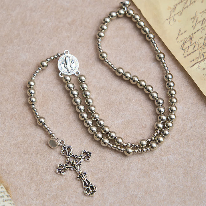Bracelet chapelet magnétique argenté sacré Christianartworkshop : 2 en 1, prière et bracelet - image 7