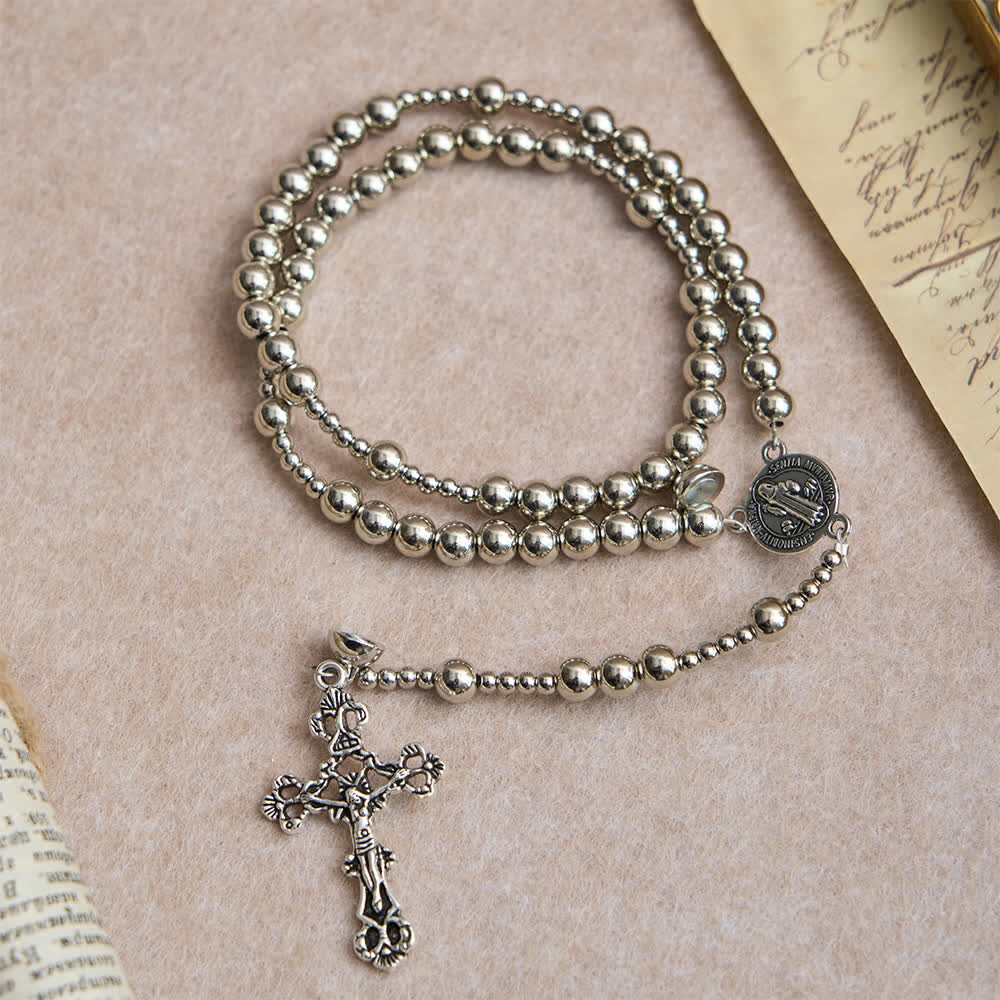 Bracelet chapelet magnétique argenté sacré Christianartworkshop : 2 en 1, prière et bracelet - image 6