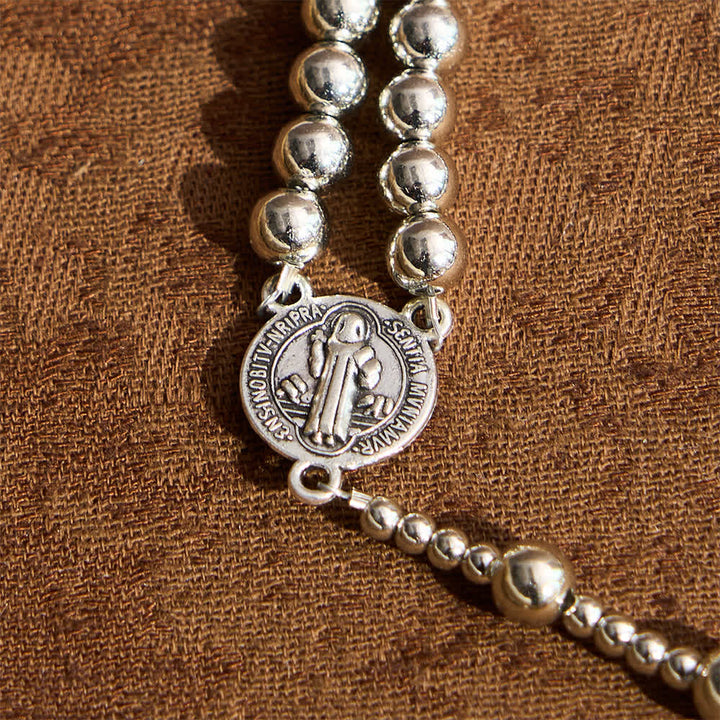 Bracelet chapelet magnétique argenté sacré Christianartworkshop : 2 en 1, prière et bracelet - image 10