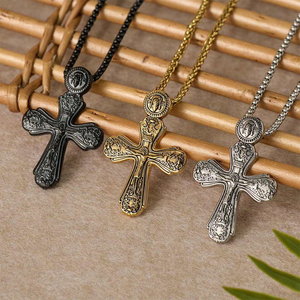 Christianartworkshop Collier pendentif crucifix orthodoxe : emblème de rédemption et de dévotion sacrée - image 0