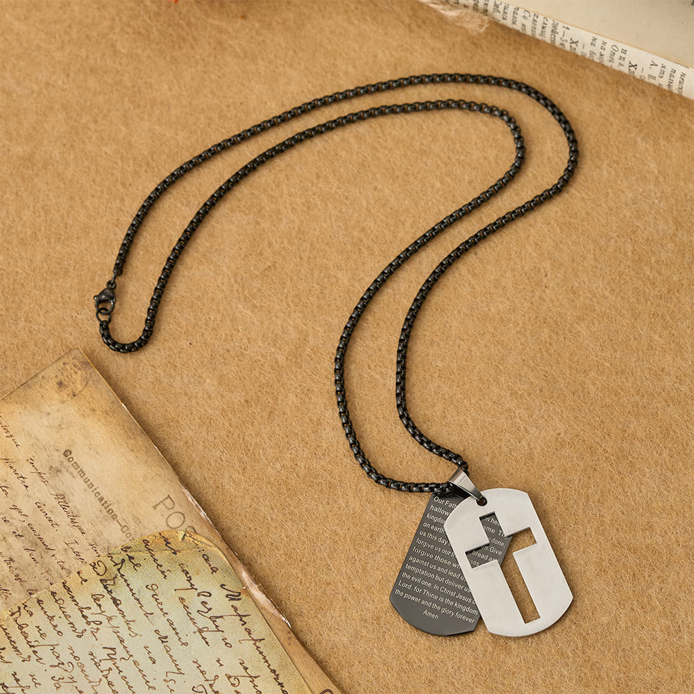 Christianartworkshop Collier pendentif croix avec la prière du Seigneur : emblème de la grâce et de la foi divines - image 6