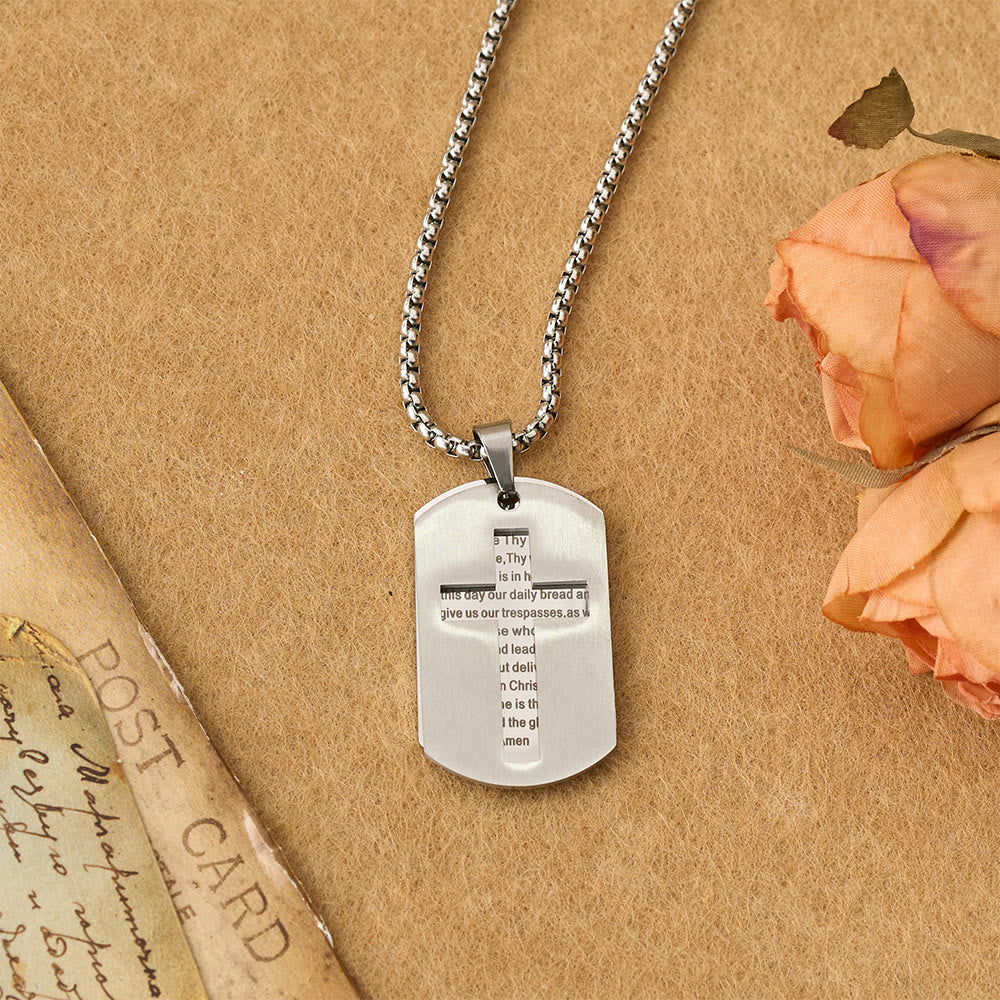 Christianartworkshop Collier pendentif croix avec la prière du Seigneur : emblème de la grâce et de la foi divines - image 4