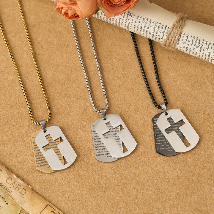 Christianartworkshop Collier pendentif croix avec la prière du Seigneur : emblème de la grâce et de la foi divines - image 8