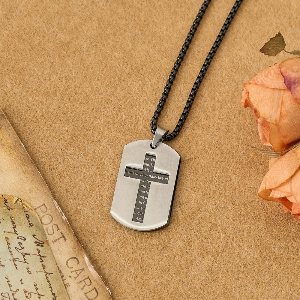 Christianartworkshop Collier pendentif croix avec la prière du Seigneur : emblème de la grâce et de la foi divines - image 7