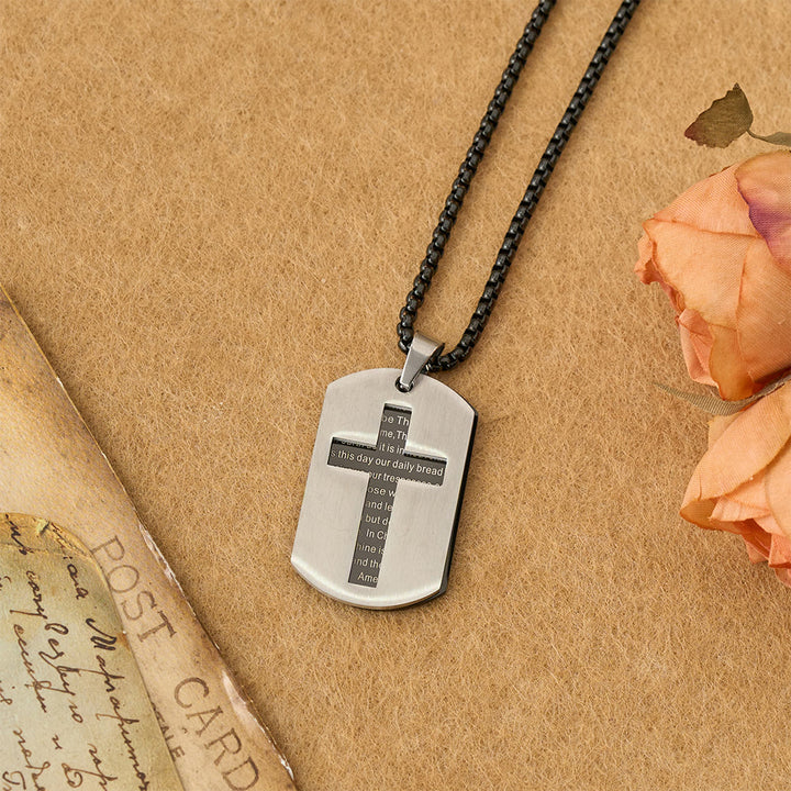 Christianartworkshop Collier pendentif croix avec la prière du Seigneur : emblème de la grâce et de la foi divines - image 7