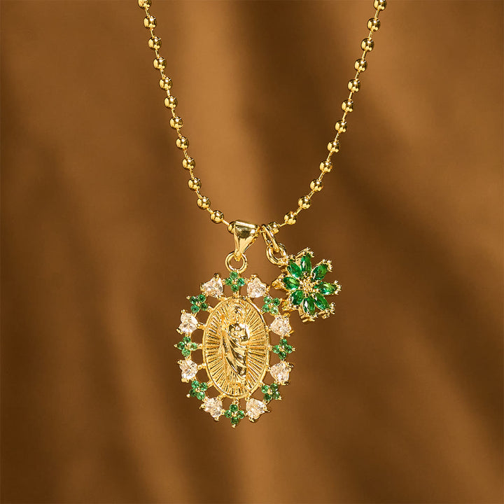 Christianartworkshop Ensemble de collier orné Notre-Dame et Croix ailée : emblème de protection spirituelle - image 9