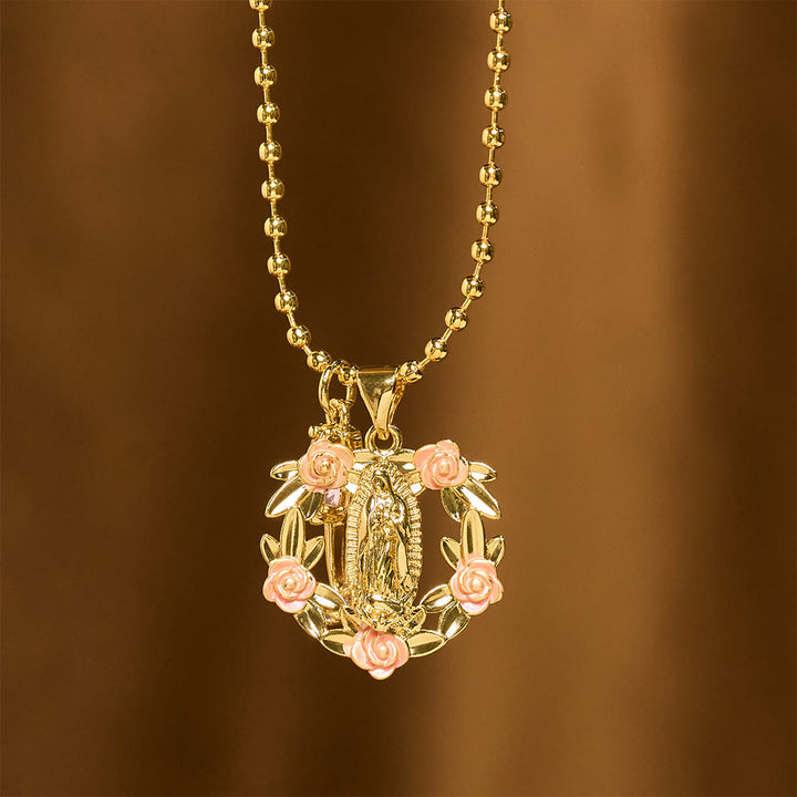 Christianartworkshop Ensemble de collier orné Notre-Dame et Croix ailée : emblème de protection spirituelle - image 13