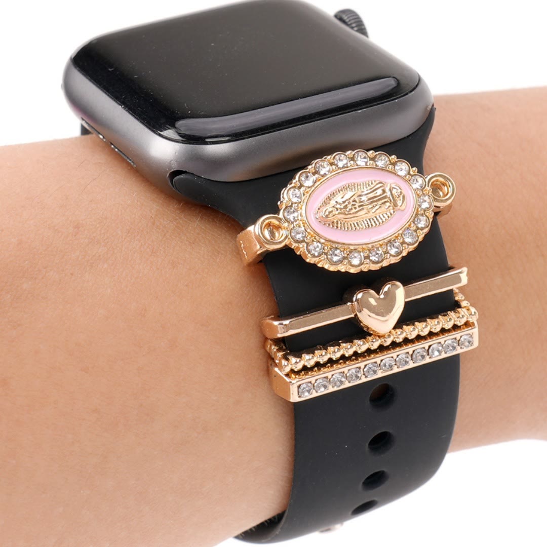 Christianartworkshop Ensemble de breloques pour bracelet iWatch en zircon Notre-Dame : Portez la lumière de l’amour marial - image 1
