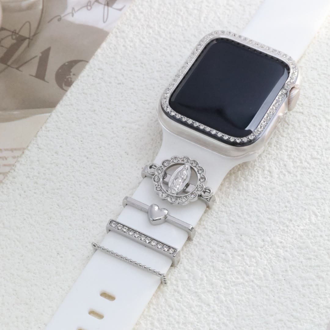 Christianartworkshop Ensemble de breloques pour bracelet iWatch en zircon Notre-Dame : Portez la lumière de l’amour marial - Argent - image 10
