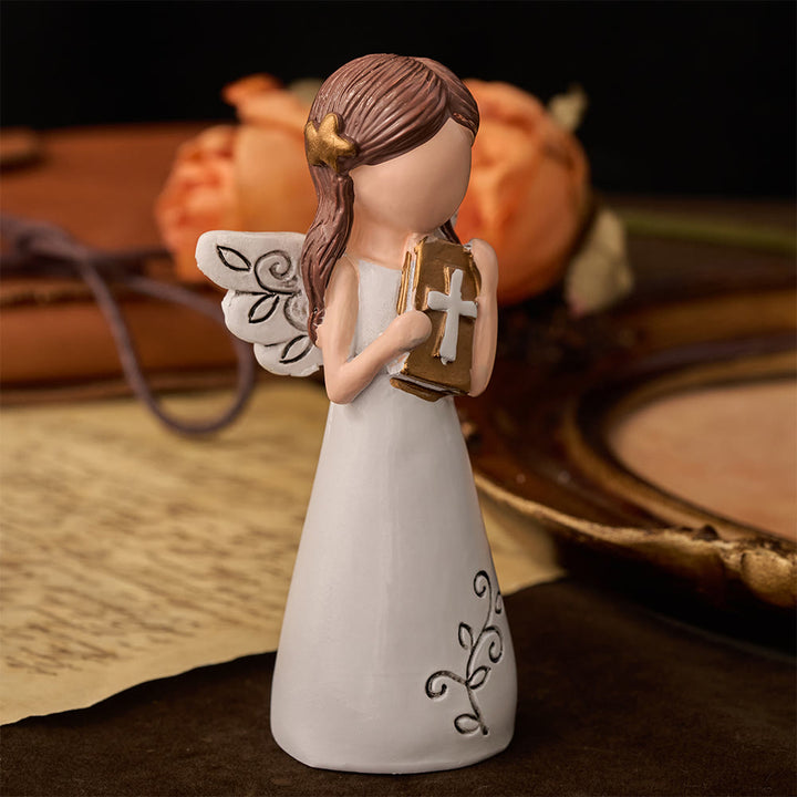 Christianartworkshop Ange avec croix et prière, ornement de bureau : emblème de dévotion, de foi et de grâce céleste - image 3