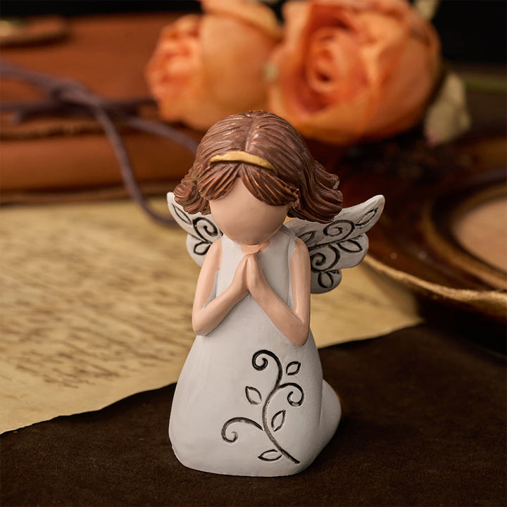 Christianartworkshop Ange avec croix et prière, ornement de bureau : emblème de dévotion, de foi et de grâce céleste - Ange en prière - image 5