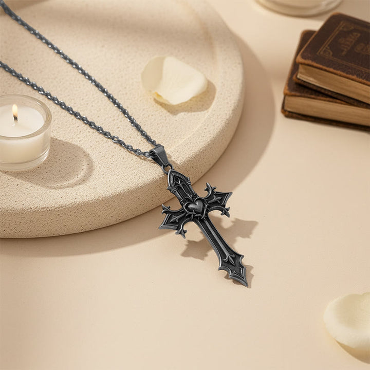 Christianartworkshop Collier pendentif croix gothique couronne d'épines : emblème du sacrifice et de la rédemption du Christ - image 5