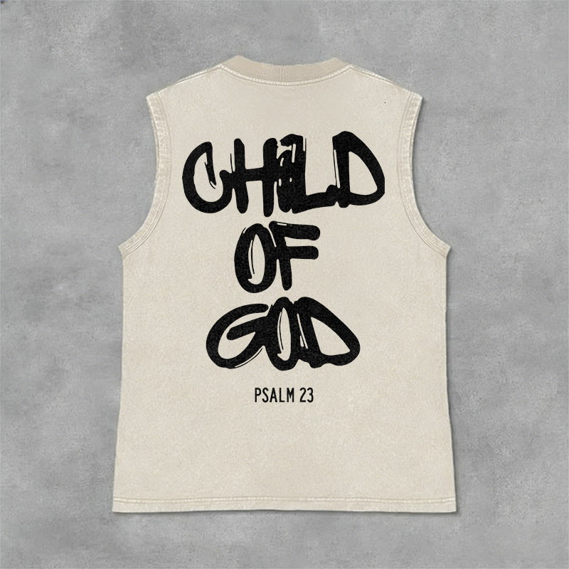 Christianartworkshop Débardeur unisexe délavé CHILD OF GOD - Beige - 2XL - image 10