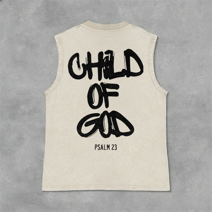 Christianartworkshop Débardeur unisexe délavé CHILD OF GOD - Beige - 2XL - image 10
