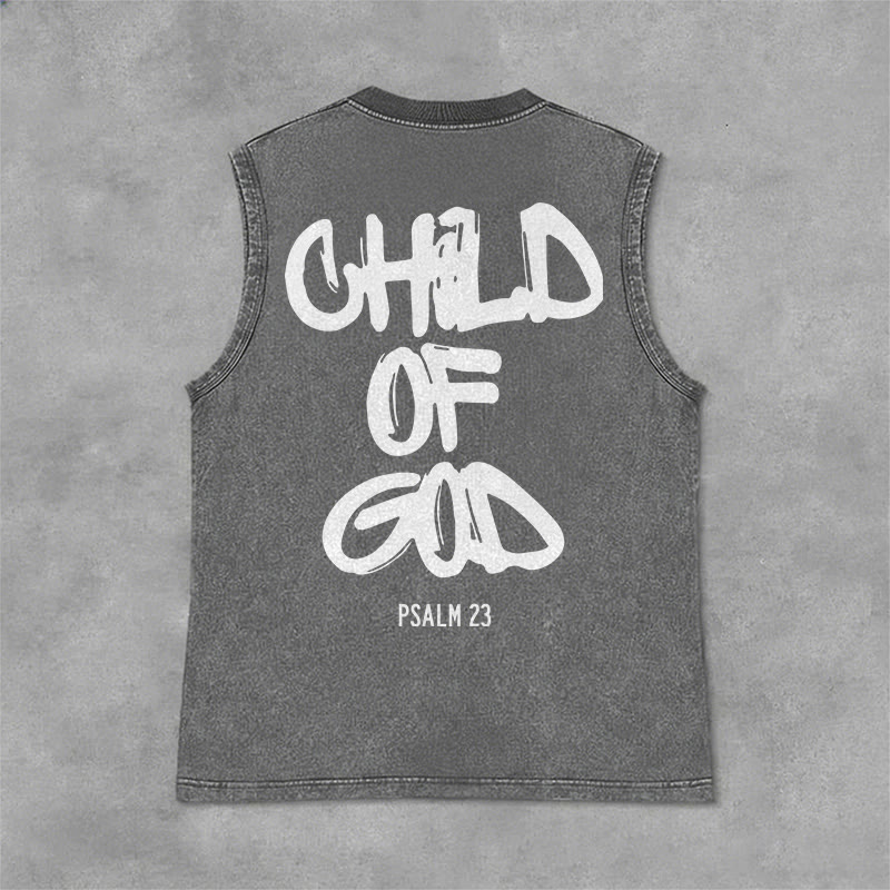 Christianartworkshop Débardeur unisexe délavé CHILD OF GOD - Gris - 2XL - image 7