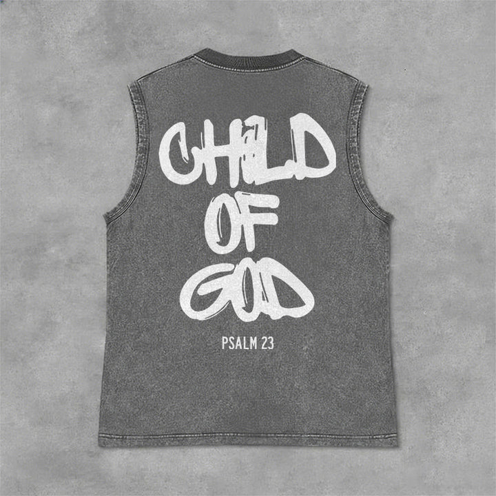 Christianartworkshop Débardeur unisexe délavé CHILD OF GOD - Gris - 2XL - image 7