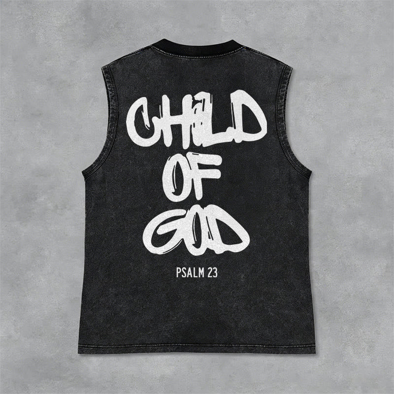 Christianartworkshop Débardeur unisexe délavé CHILD OF GOD - Noir - 2XL - image 1