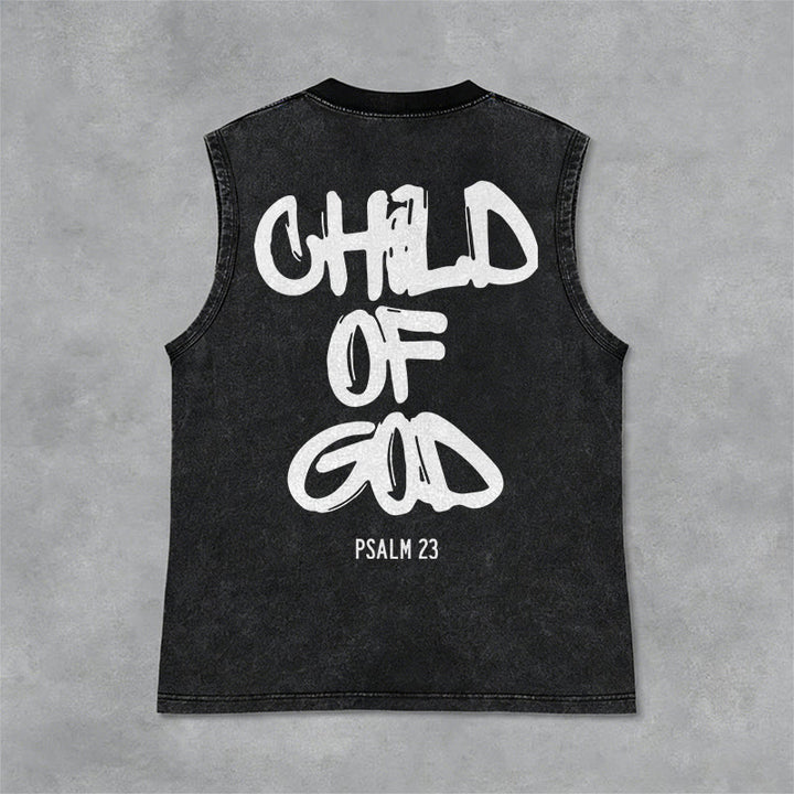 Christianartworkshop Débardeur unisexe délavé CHILD OF GOD - Noir - 2XL - image 1