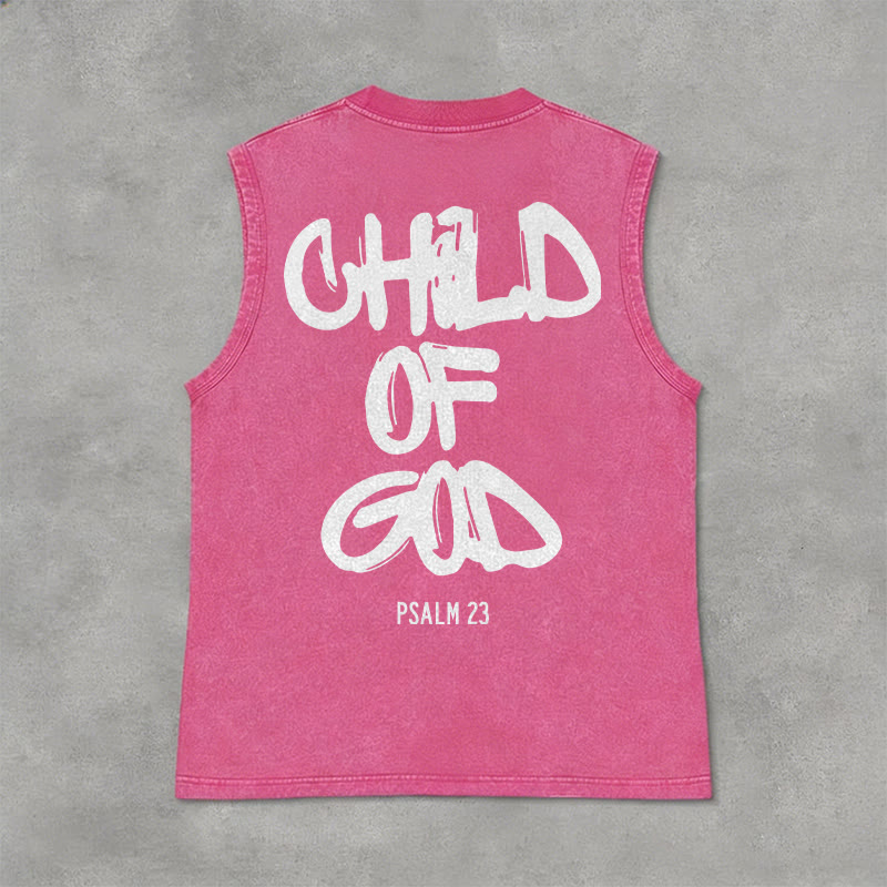 Christianartworkshop Débardeur unisexe délavé CHILD OF GOD - Rose - 2XL - image 13
