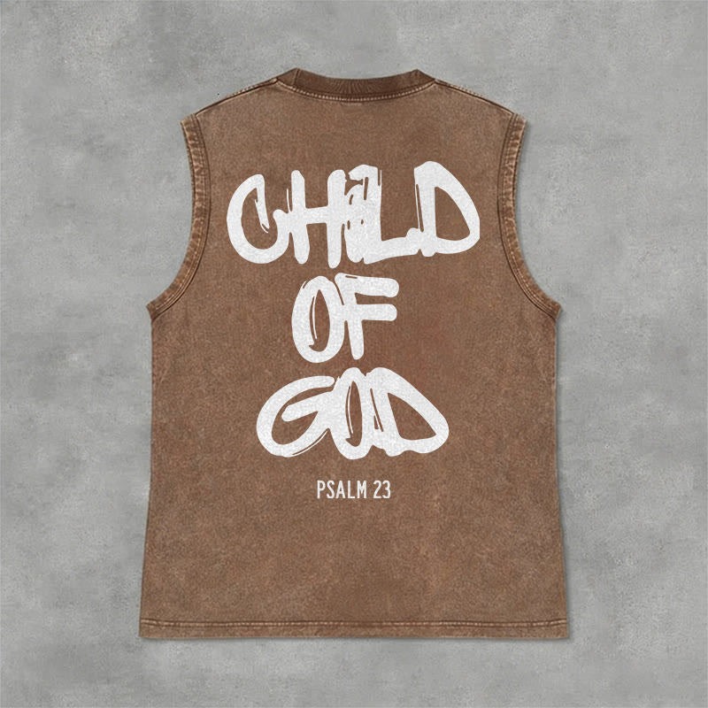Christianartworkshop Débardeur unisexe délavé CHILD OF GOD - Brun - 2XL - image 4