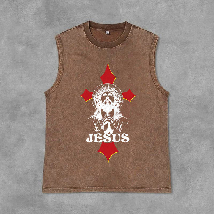 Christianartworkshop Débardeur unisexe JESUS - Brun - 2XL - image 6