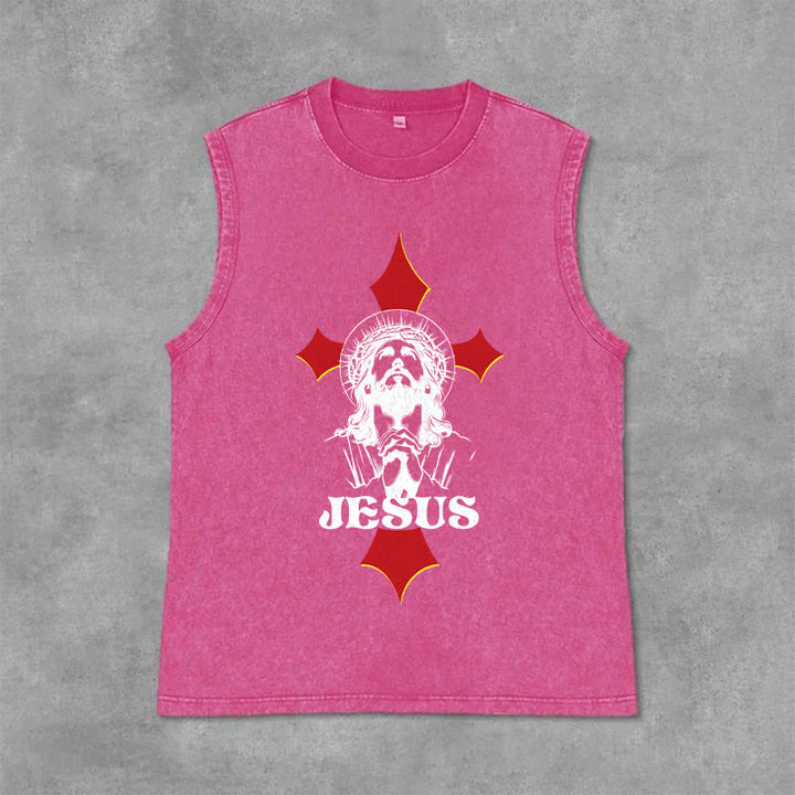 Christianartworkshop Débardeur unisexe JESUS - Rose - 2XL - image 12