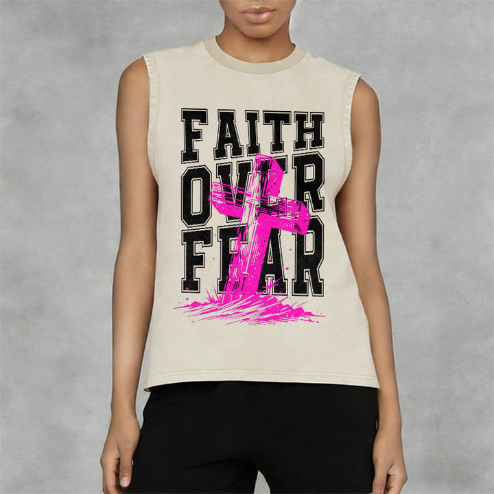Christianartworkshop Débardeur unisexe délavé FAITH OVER FEAR - image 11