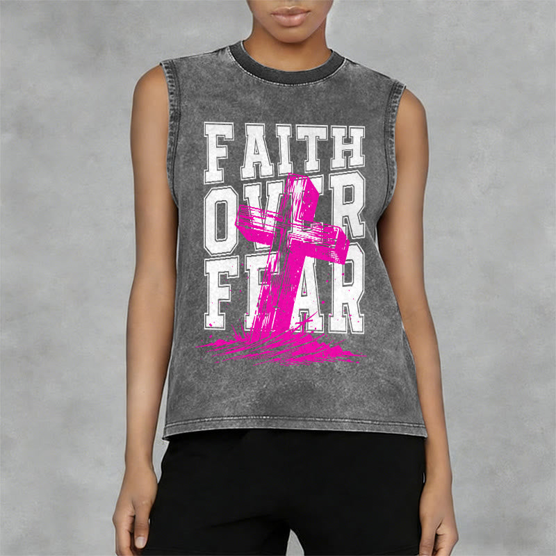 Christianartworkshop Débardeur unisexe délavé FAITH OVER FEAR - image 8