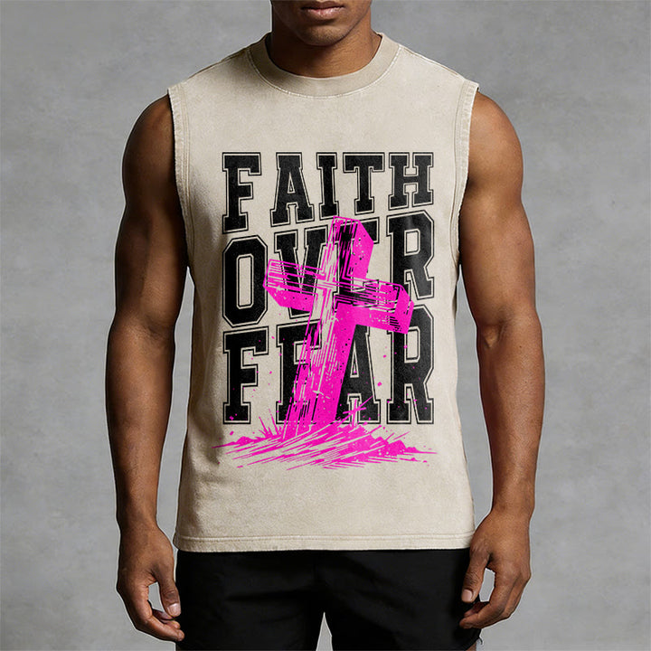 Christianartworkshop Débardeur unisexe délavé FAITH OVER FEAR - image 10