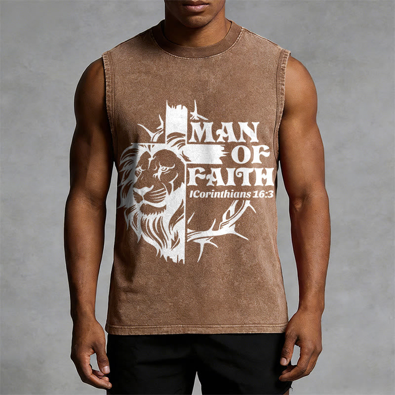 Christianartworkshop Débardeur unisexe délavé MAN OF FAITH - image 7