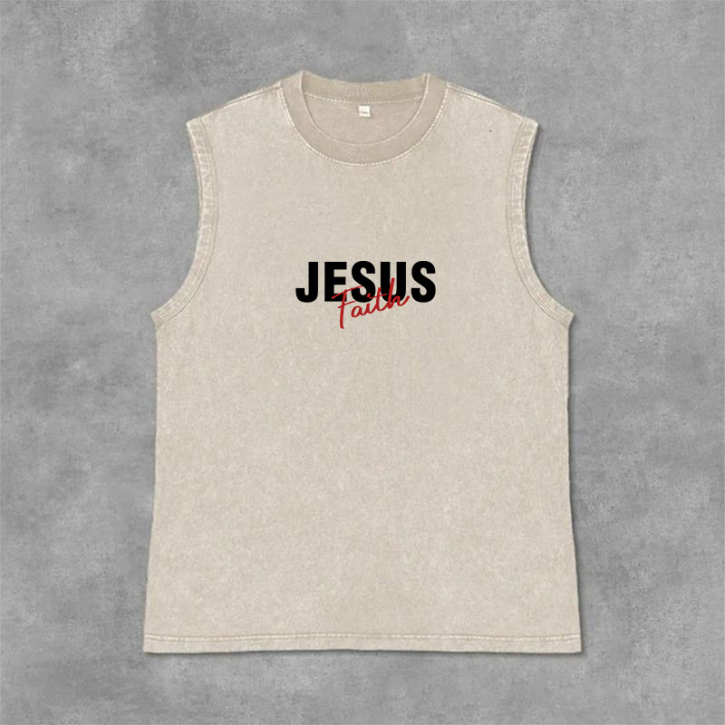 Christianartworkshop TOUT CE DONT NOUS AVONS BESOIN, C'EST JÉSUS Débardeur unisexe délavé - image 8