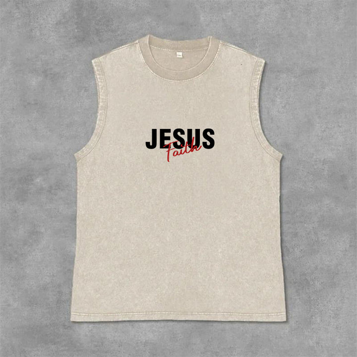 Christianartworkshop TOUT CE DONT NOUS AVONS BESOIN, C'EST JÉSUS Débardeur unisexe délavé - image 8